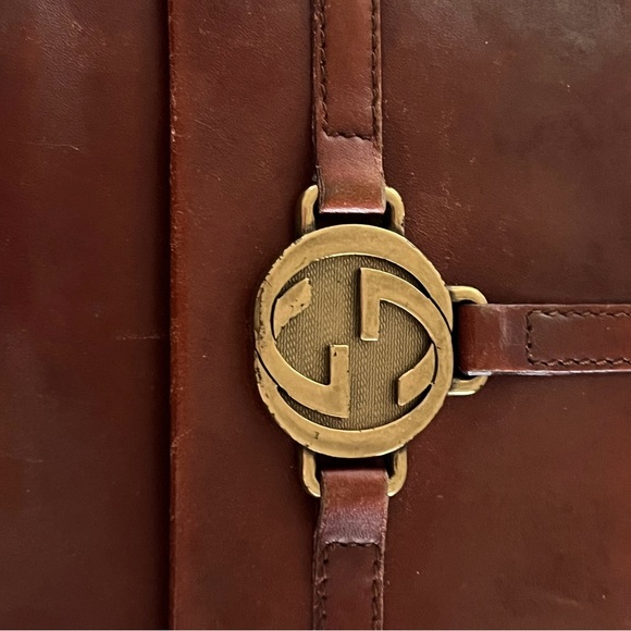 GUCCI Dollar Calf Interlocking GG Logo Leather Wallet Brown - Picture 2 of 8